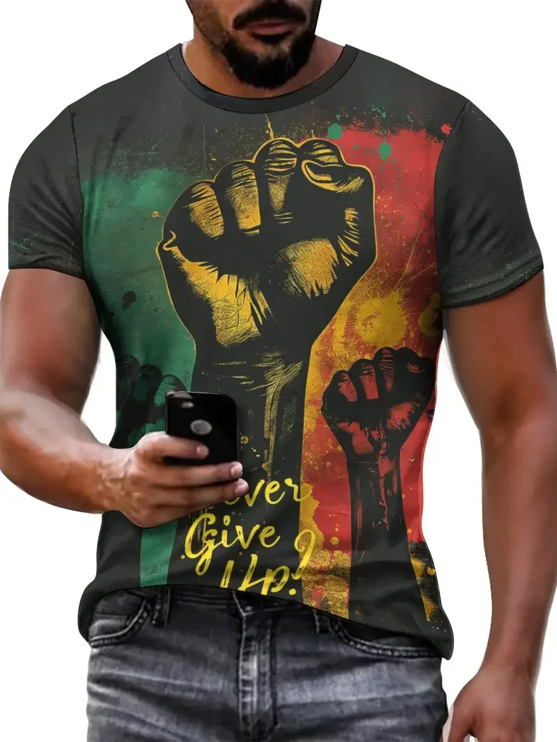 Street Fashion For Short Guys - แนวโน้มแฟชั่นฤดูร้อนบุคลิกภาพชายเสื้อยืด Street TOUGH Guy สไตล์ O