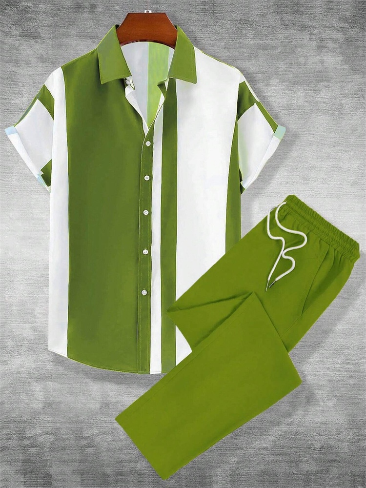 ชุดเสื้อผ้าผู้ชายลายทางพิมพ์ลา - Street Fashion Men 2025 บทวิจารณ์และราคา