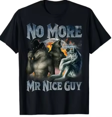 เสื้อยืดลายมีมหมาป่าอัลฟ่าสุดฮ - Street Fashion For Short Guys บทวิจารณ์และราคา