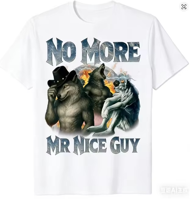 เสื้อยืดลายมีมหมาป่าอัลฟ่าสุดฮ - Street Fashion For Short Guys บทวิจารณ์และราคา