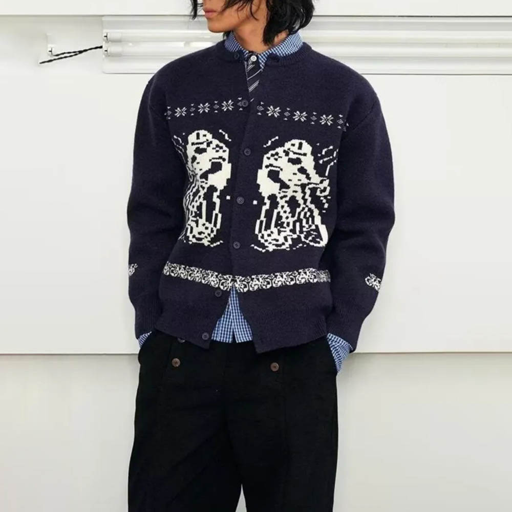 เสื้อสเวตเตอร์แขนยาวลายกราฟิกส - Street Fashion Men 2025 บทวิจารณ์และราคา