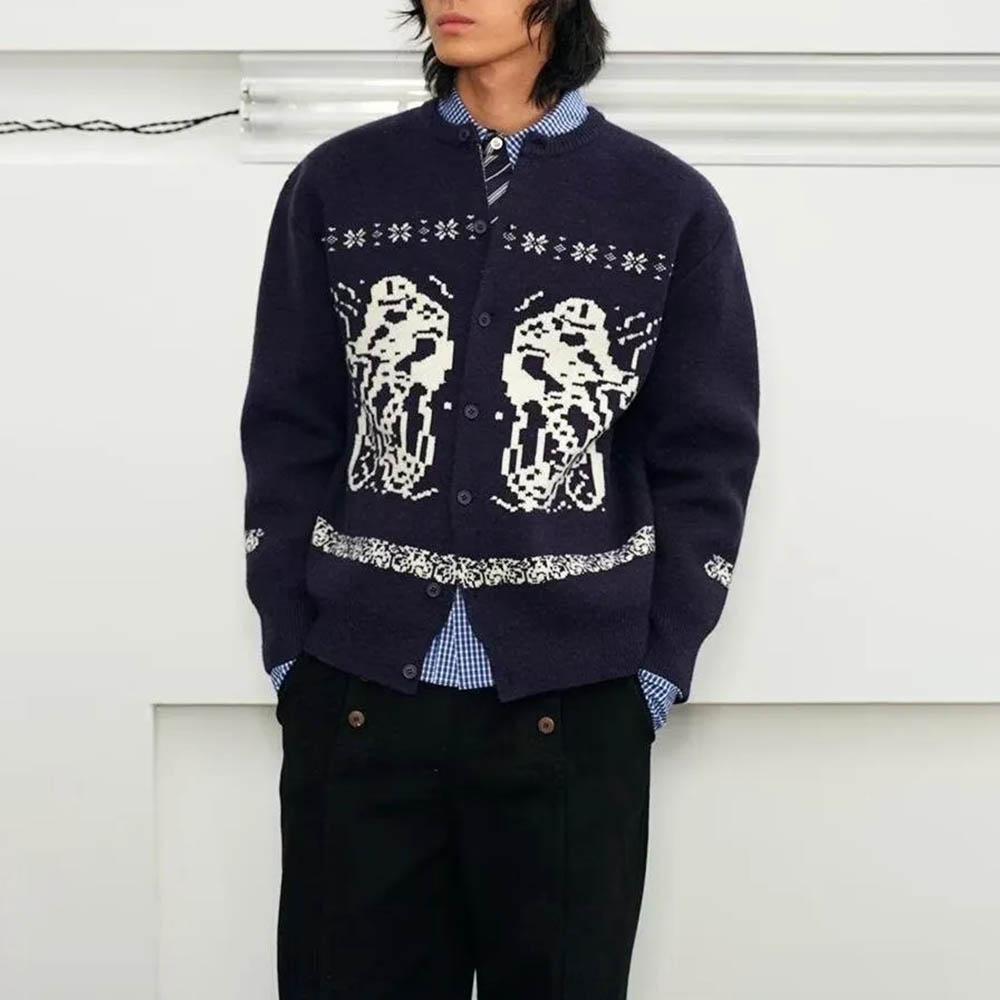 เสื้อสเวตเตอร์แขนยาวลายกราฟิกส - Street Fashion Men 2025 บทวิจารณ์และราคา